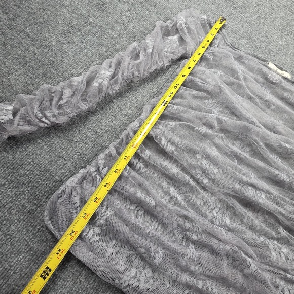 Molly Green L Sheer Lace‎ Ruched Ballet Top Fairy Coquette Romantic Long Sleeve - Picture 6 of 8